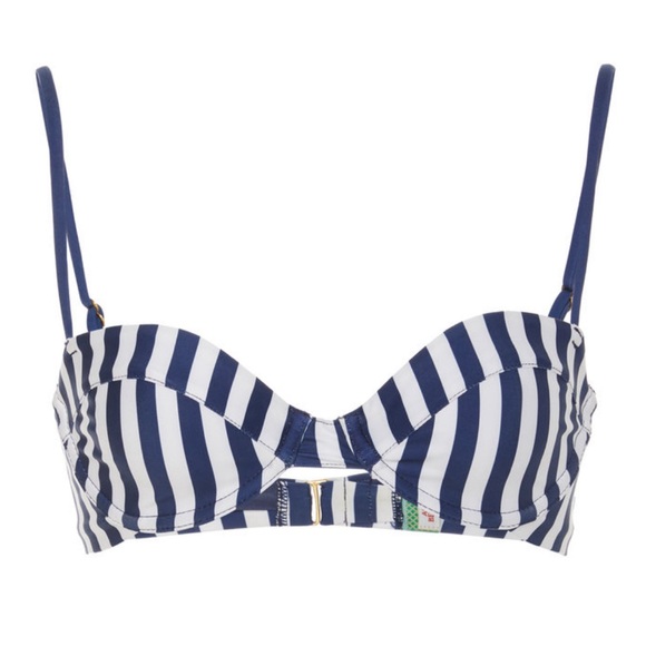 BNWOT Agua by Agua Bendita Magdalena Striped BIKINI TOP - Picture 1 of 5